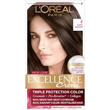 L'Oreal Paris Excellence Creme Hair Color, 4 Natural Dark Brown,(72 ml+100 gm)